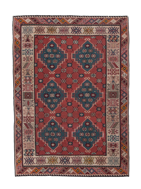 10015660 ANTIQUE TURKISH KILIM 6'9" x 9'4"