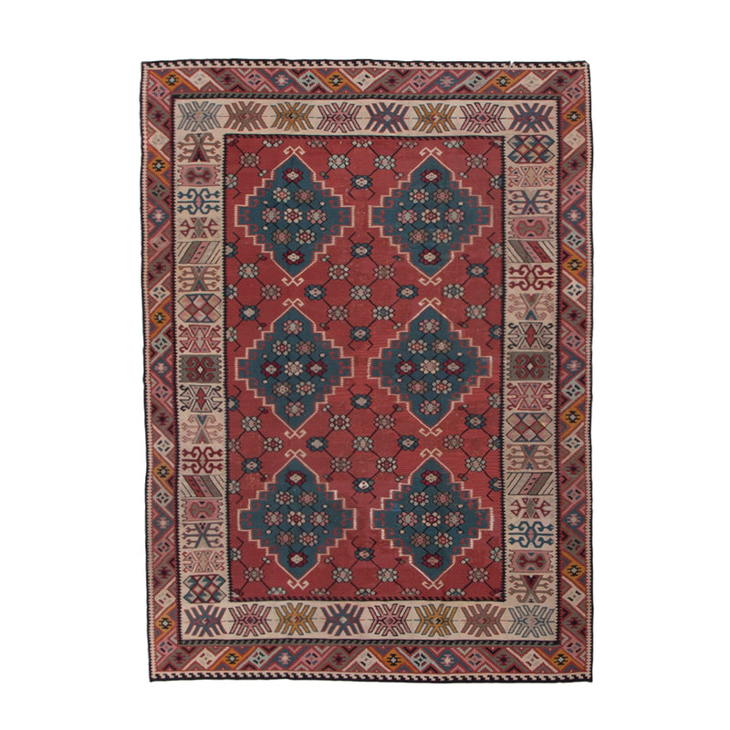 10015660 ANTIQUE TURKISH KILIM 6'9" x 9'4"